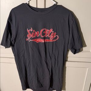 Next Level Apparel Black and Red Sin City Tee